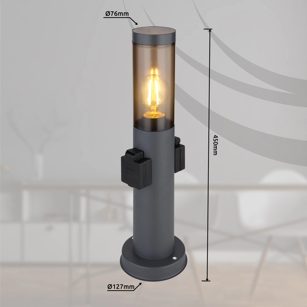 Lampe de jardin Boston anthracite avec douille Globo 9007371430741