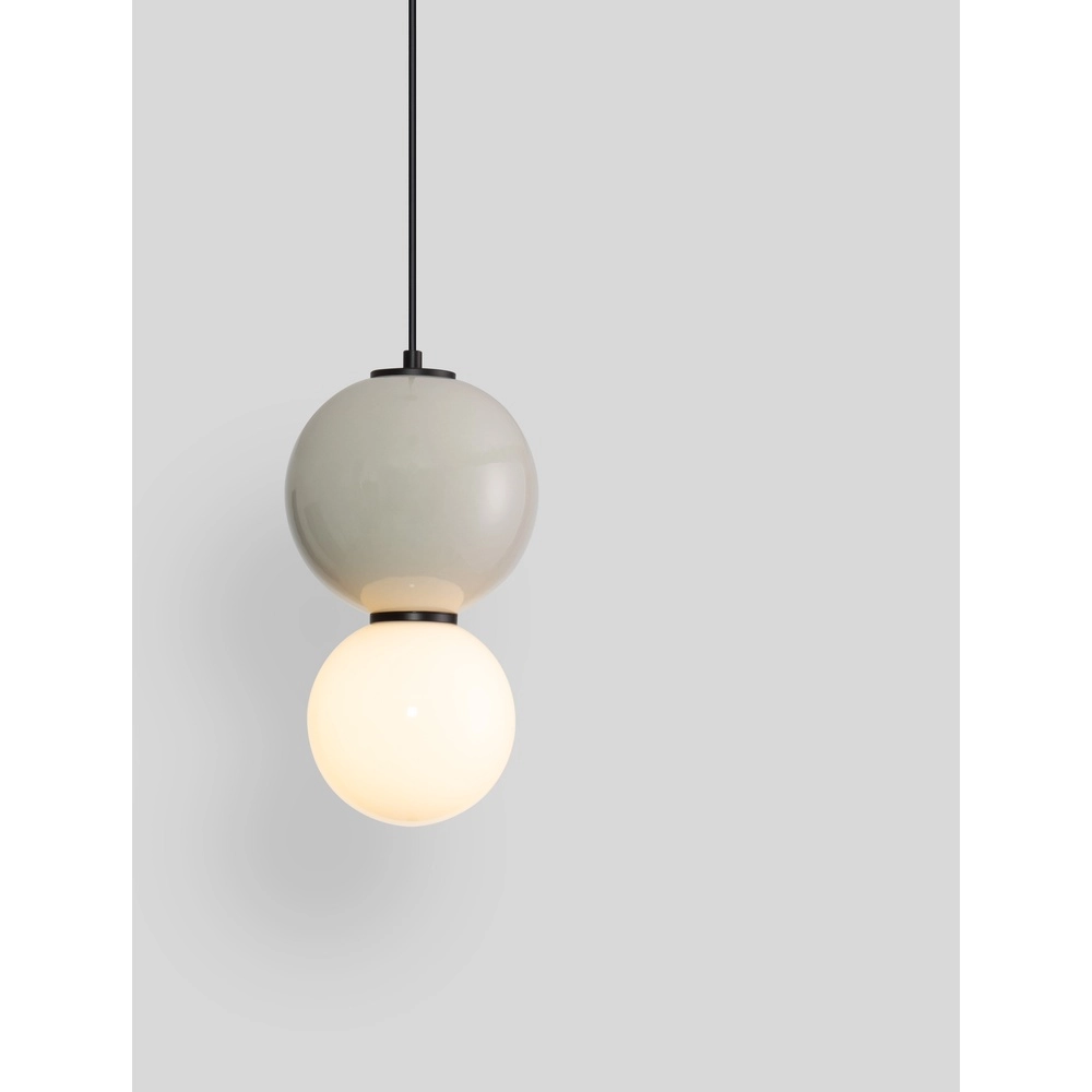 Suspension Noesis Ø 18cm gris clair avec blanc Lyora 5212017483652