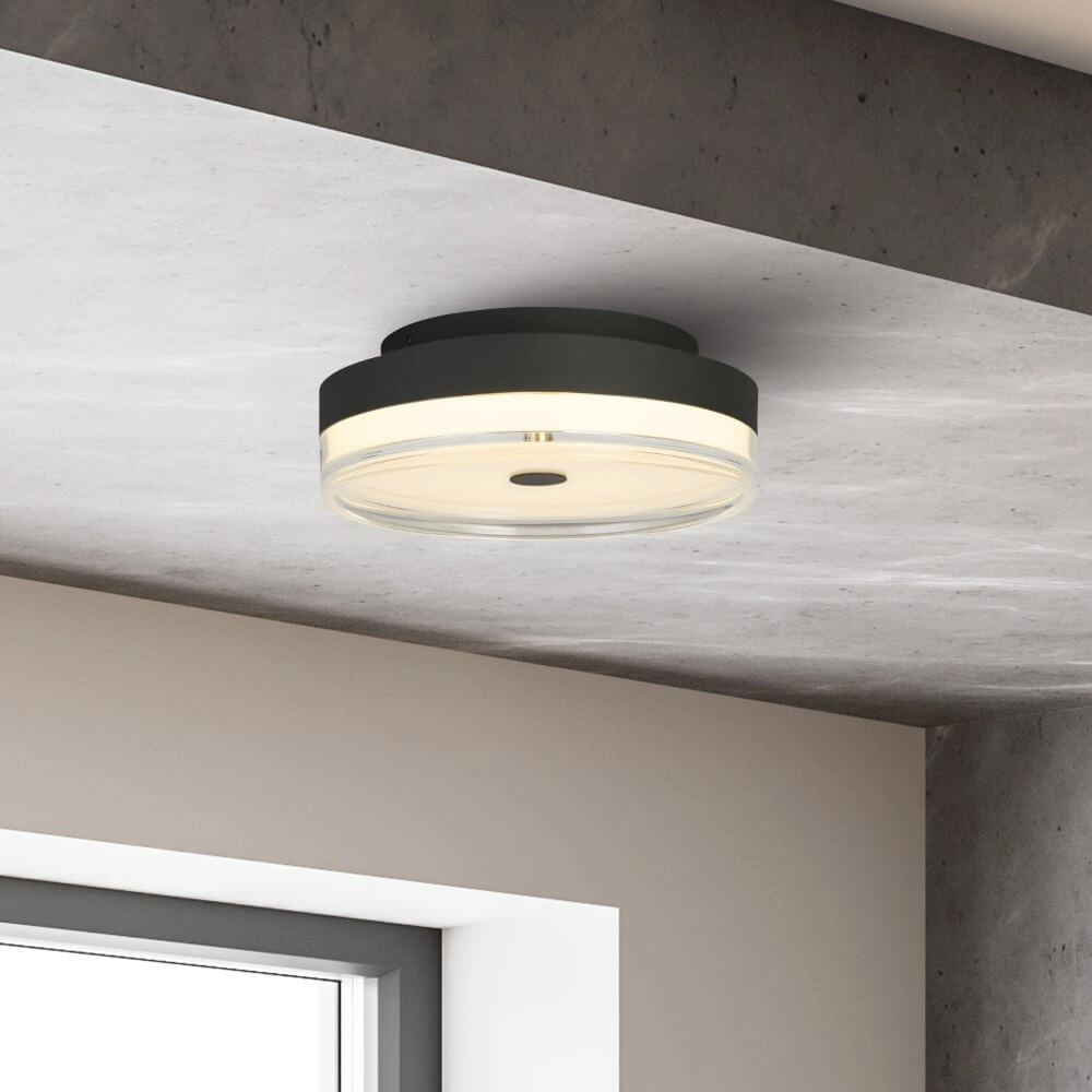 Plafonnier Cyprus Ø 30cm noir Searchlight 5053423273730