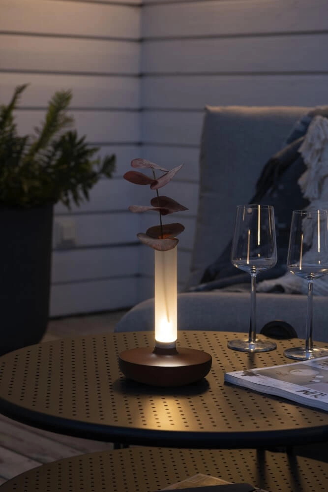 Lampe de table rechargeable Biarritz brun rouille KonstSmide 7318308279732
