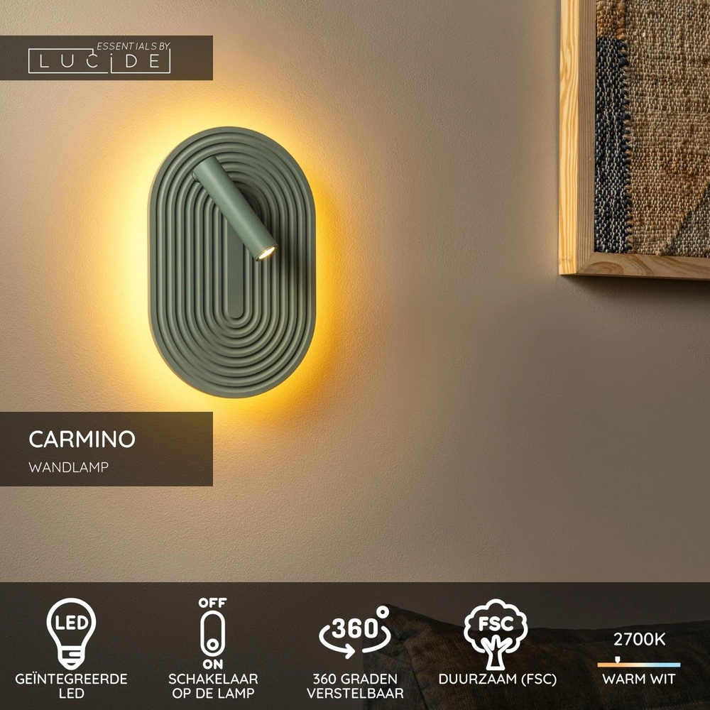 Lampe murale de conception Carmino Vert Lucide 5411212771575