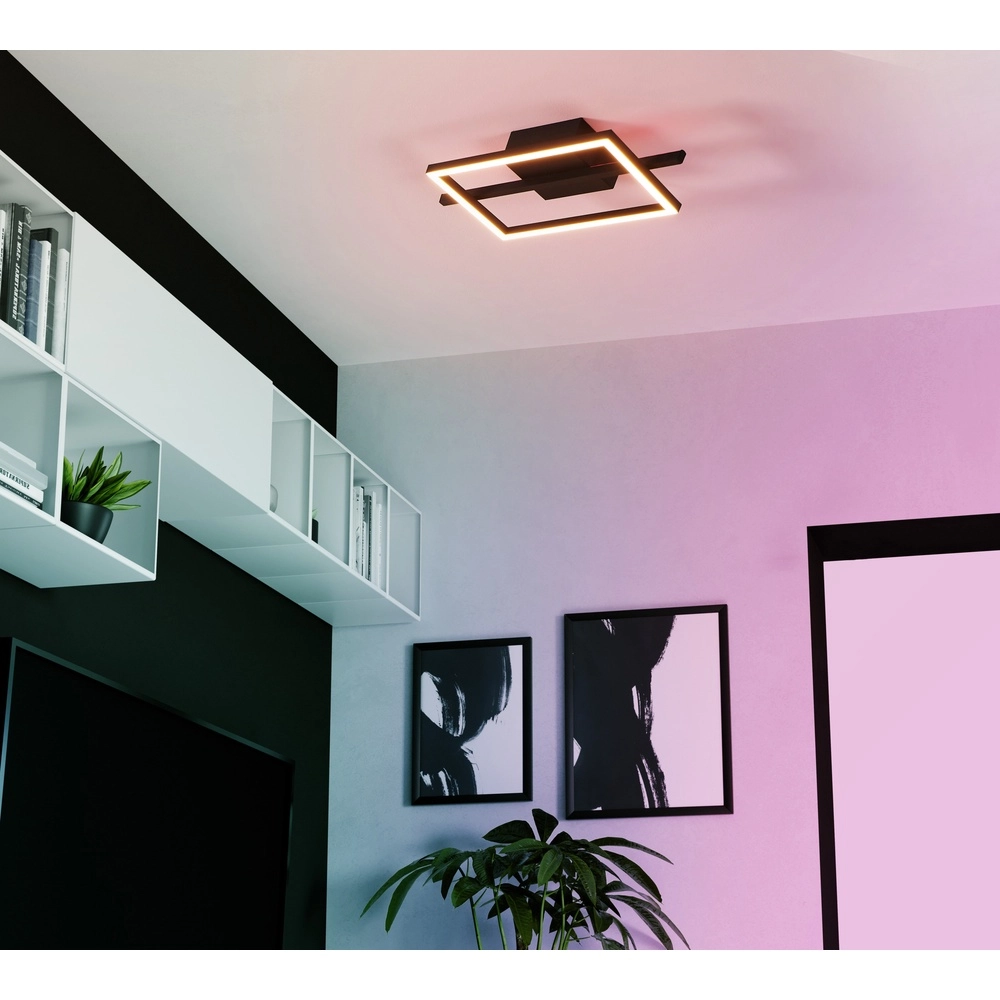 Lumière LED de plafond Amandolo Avec télécommande - noir - carré Eglo 9008606303939