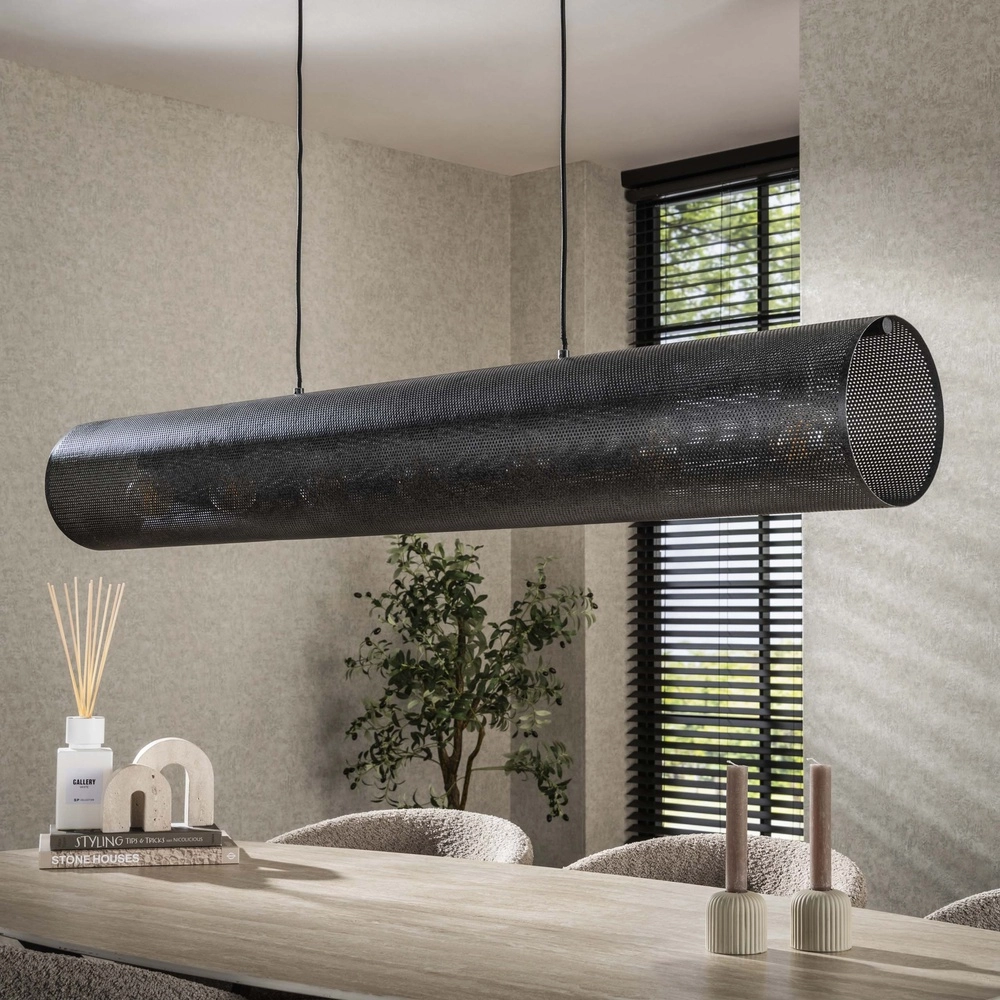 Lampe suspendue horizontale en maille Tubon 145 cm - 7x E27 Lyora 8716803512252