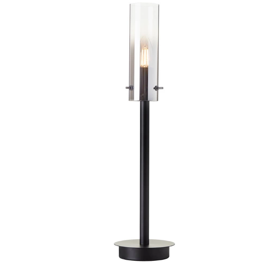 Lampe de table Glasini noir avec verre fumé Brilliant 4004353429538