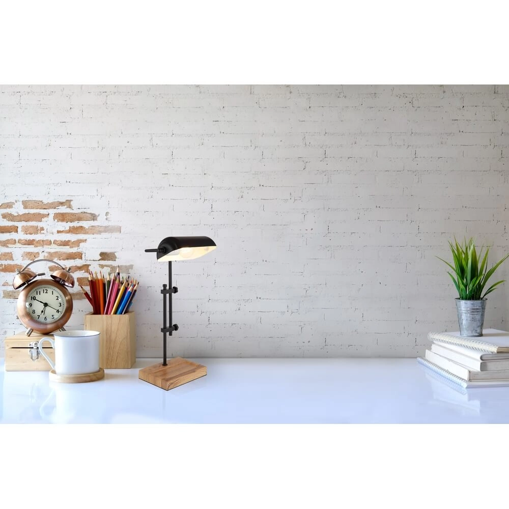 Lampe de bureau Marid bois avec noir Globo 9007371474103