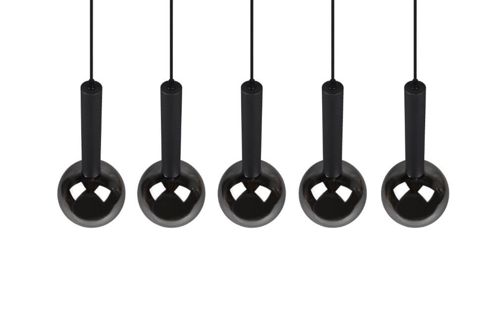Lampe suspendue 5 lumières Clayton noir Trio 4017807522471