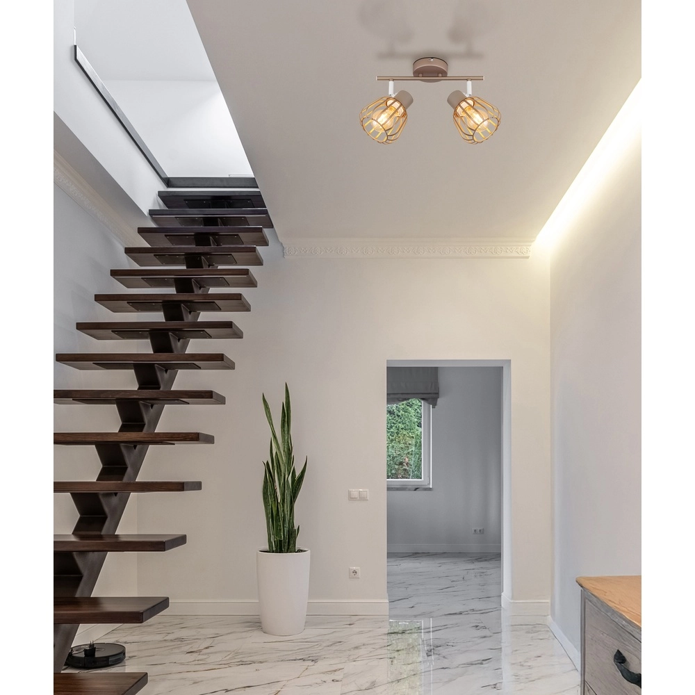 Lampe de plafond Olin 2-café marron clair Globo 9007371586578
