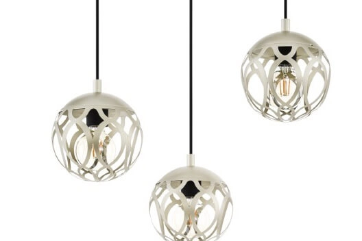 Lampe à suspension Mirtazza 3 lumières noir avec crème Eglo 9002759990732