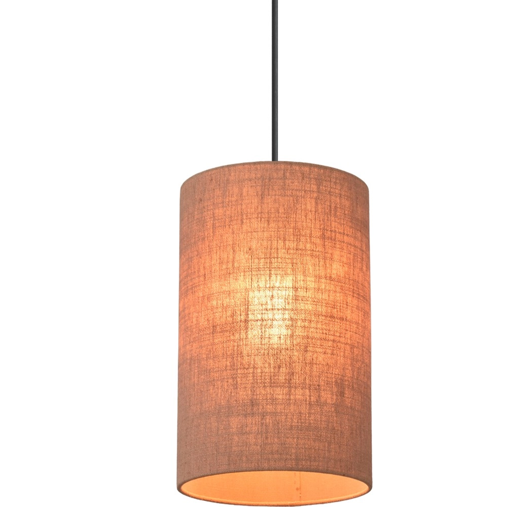 Lampe suspendue Lisbourg Noir avec capuche beige beige Masterlight