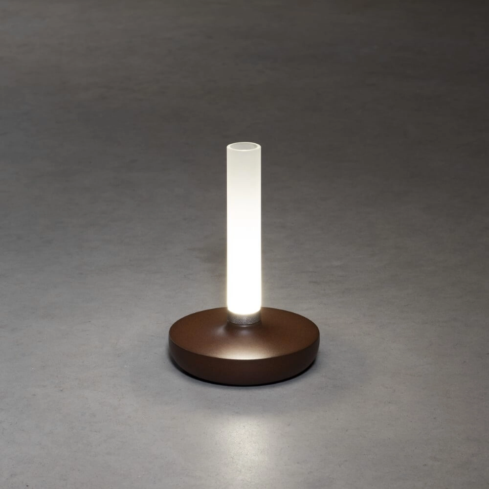 Lampe de table rechargeable Biarritz brun rouille KonstSmide 7318308279732