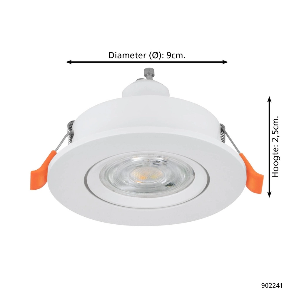 Spot encastré Barranco blanc Ø 9cm - 4,5W - 3000K Eglo 9008606359219