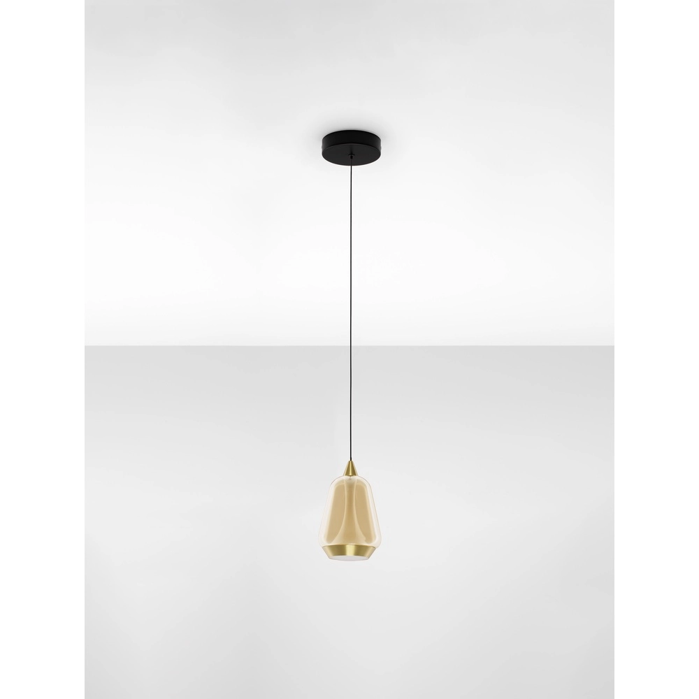 Suspension design Alish 1 verre ambré clair Lyora 5212017477699