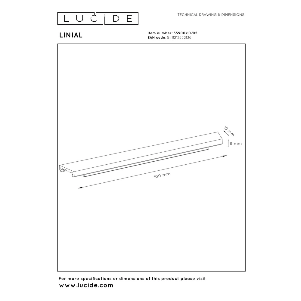 Couverture ferroviaire monophasée Linial Champagne Premium by Lucide 5411212552136
