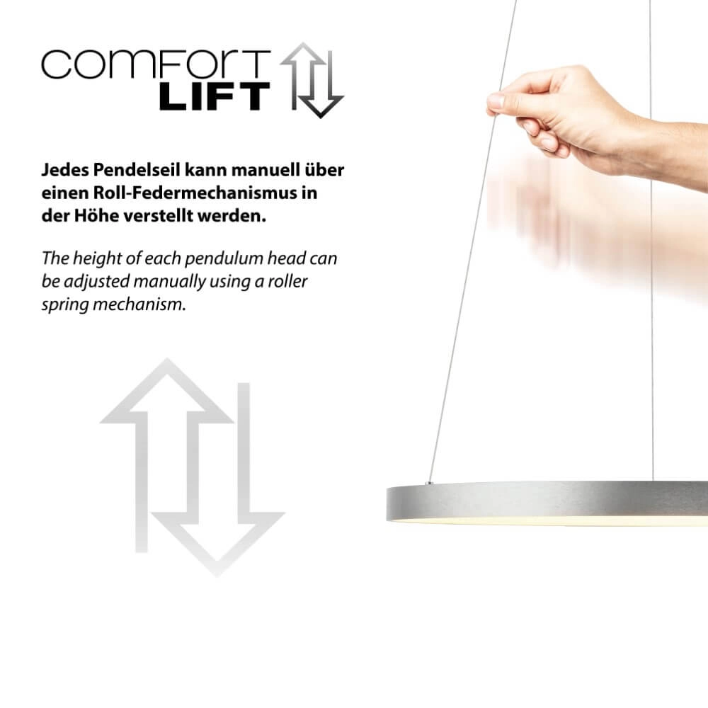 Lampe suspendue ronde Hoop aluminium Paul Neuhaus 4012248384718