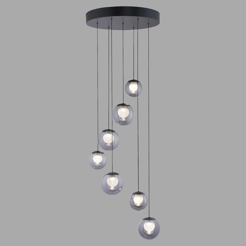 Lampe suspendue à 7 lampes Pure Popup Gris mystique