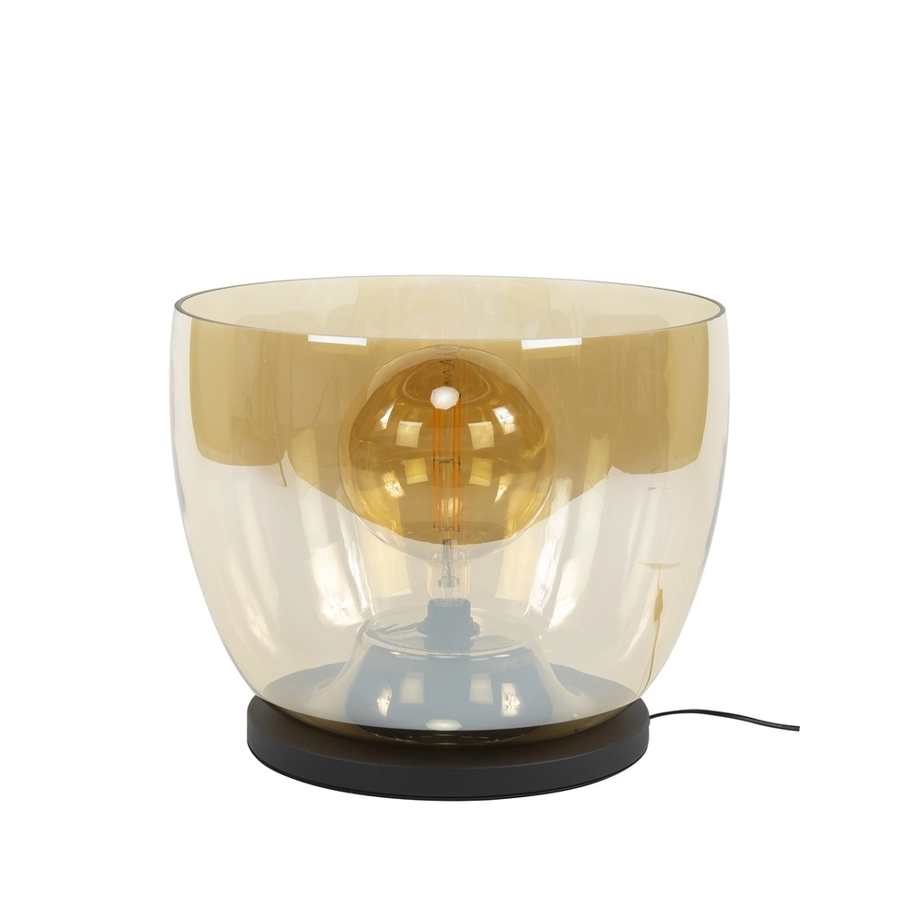 Lampe sur pied en verre ambré UP Ø 48cm - 41cm de hauteur Lyora 8716803512641