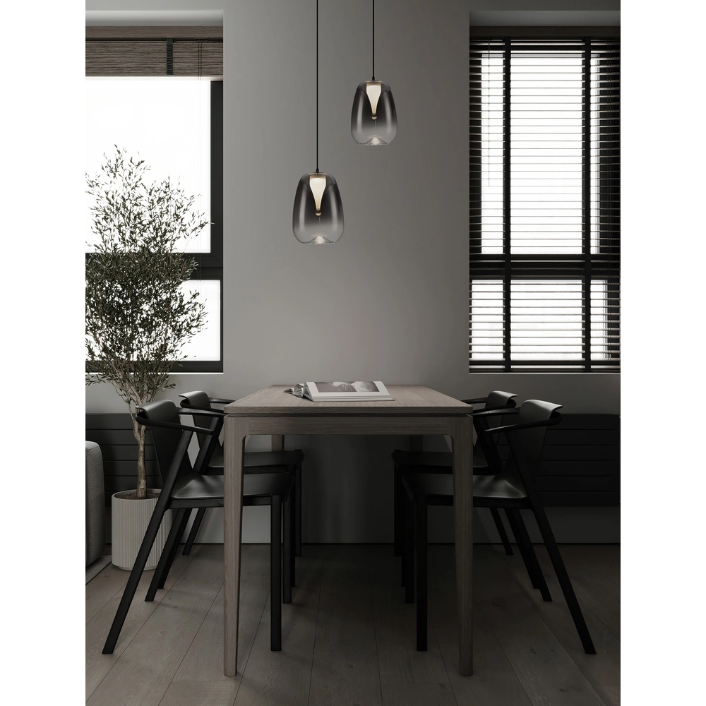 Suspension design Oblo Verre fumé à 1 lumière Lyora 5212017474100