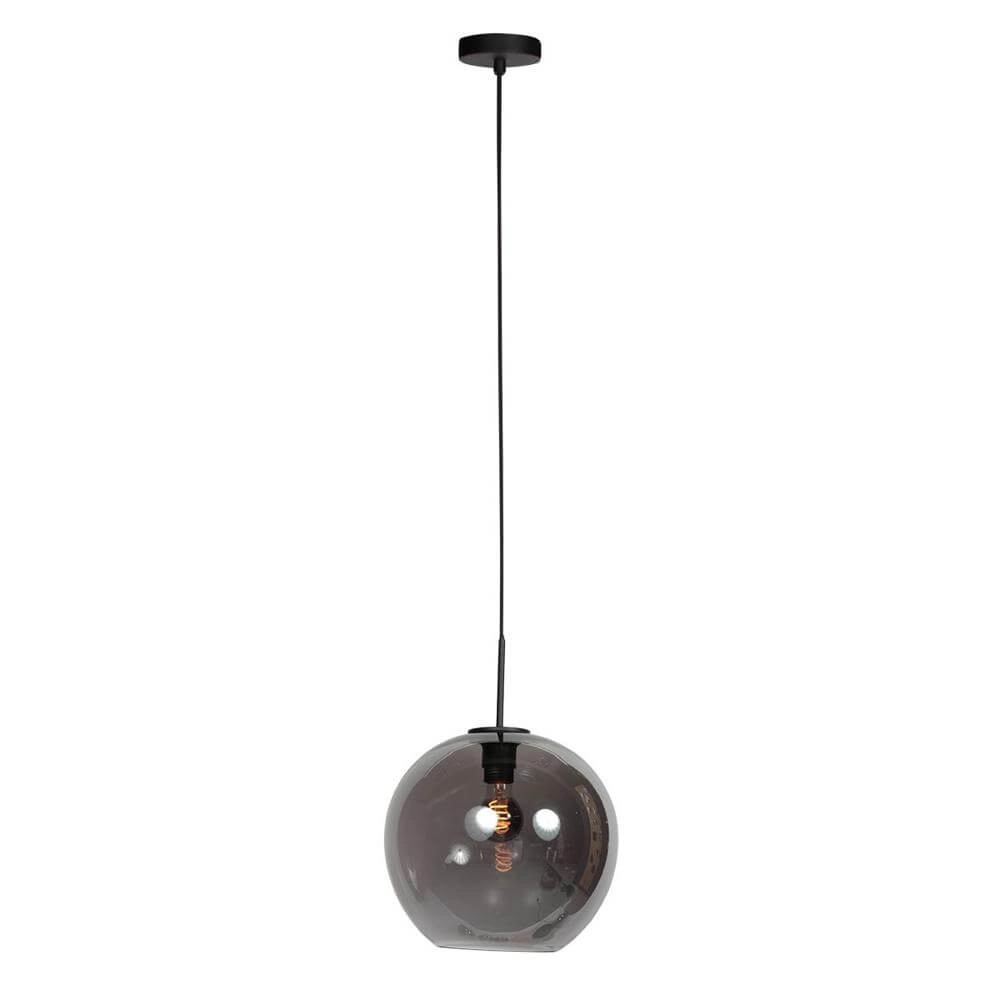 Suspension HaloSwap avec 1 boule de verre fumé Ø 30cm Suspension HaloSwap avec 1 boule de verre fumé Ø 30cm