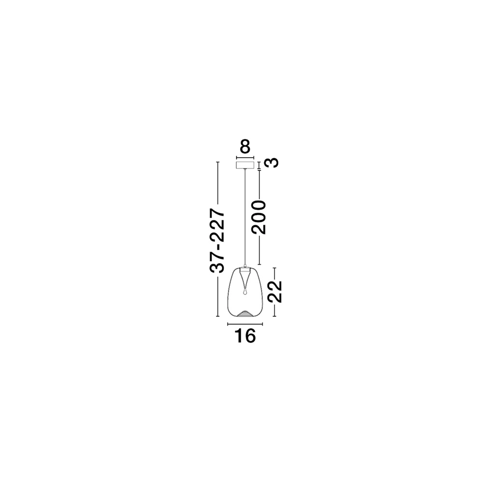 Suspension design Oblo 1 verre bleu clair Lyora 5212017474117