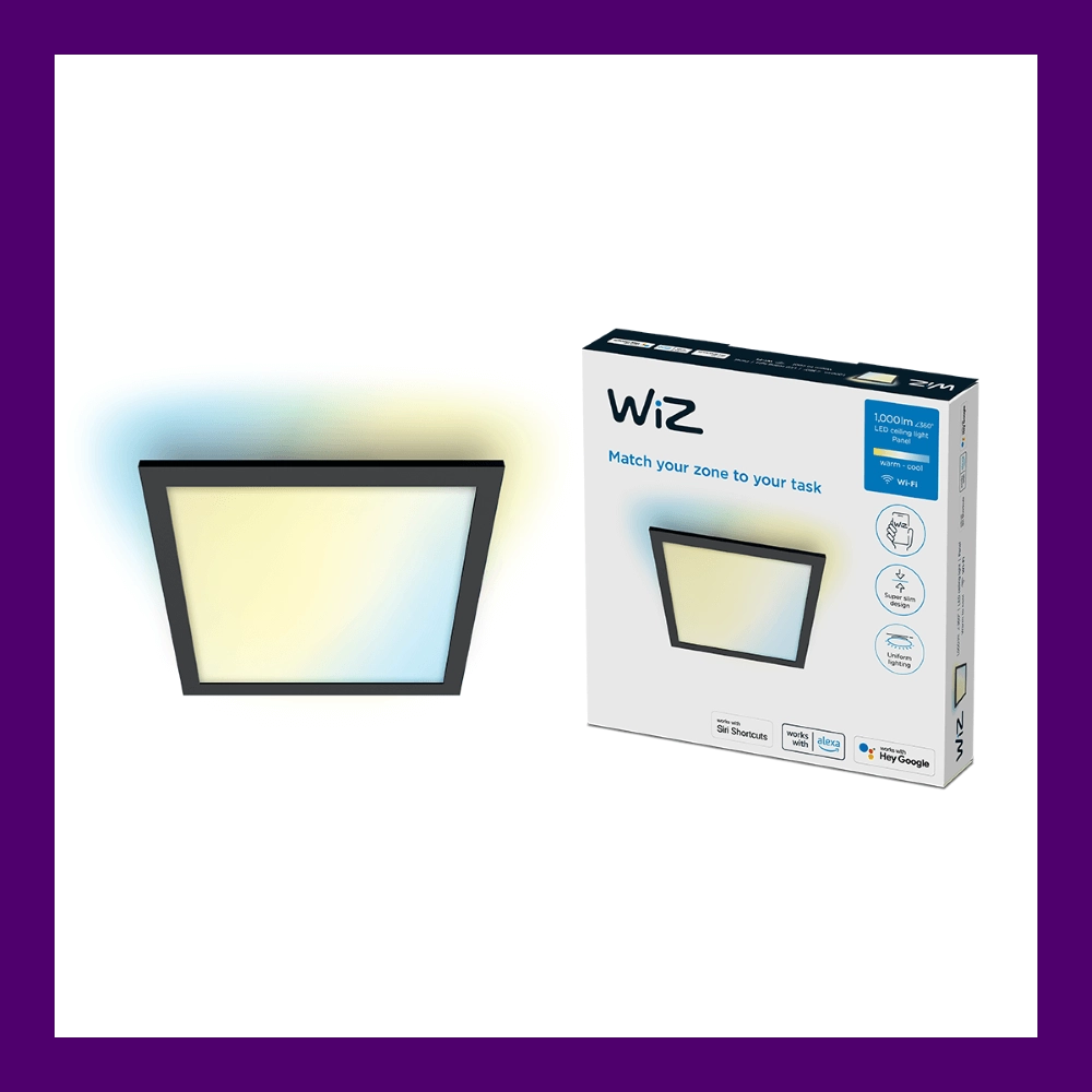 Plafonnier Panel noir - 12W WiZ 8719514554917