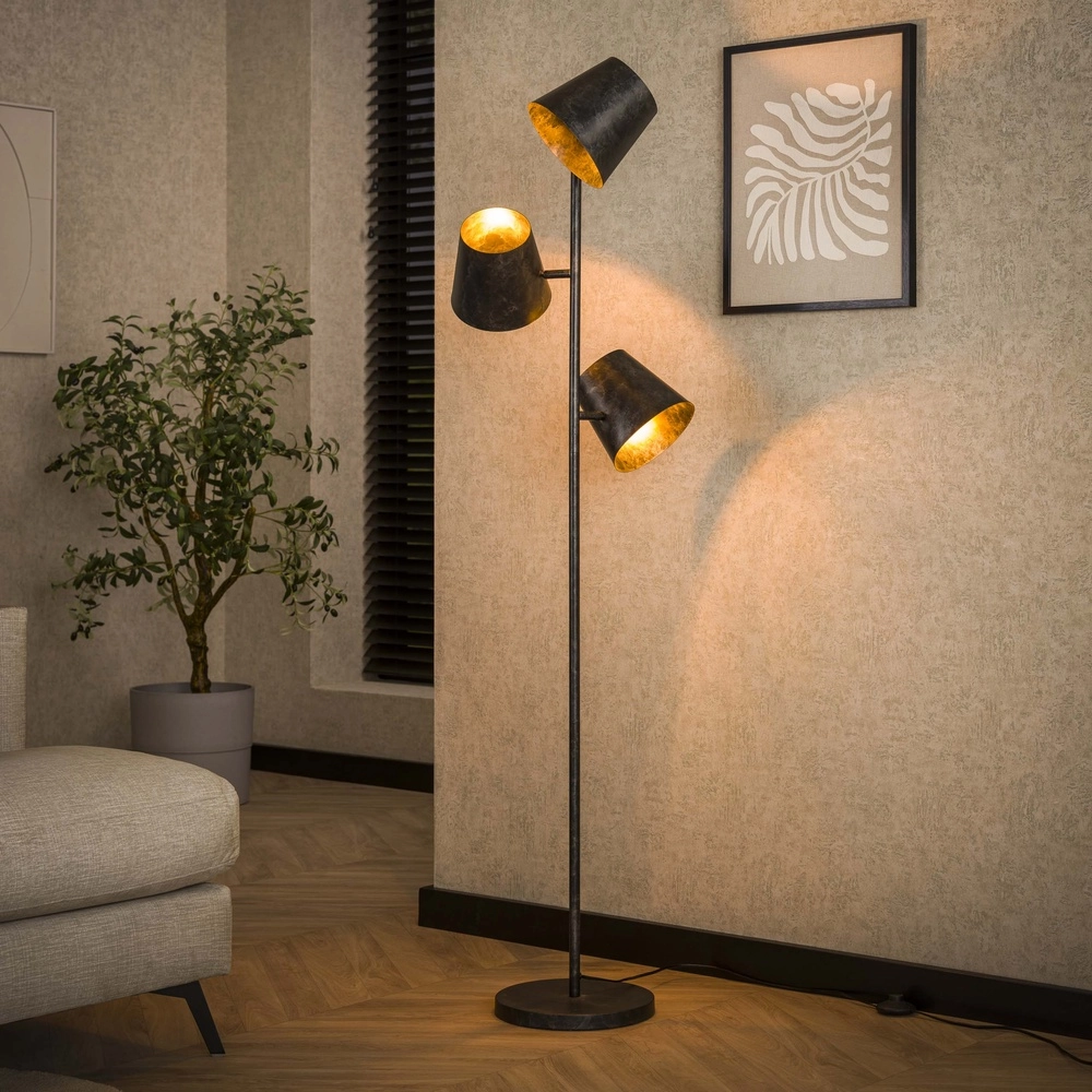 Lampe sur pied rustique Kinetic 167 cm - charbon