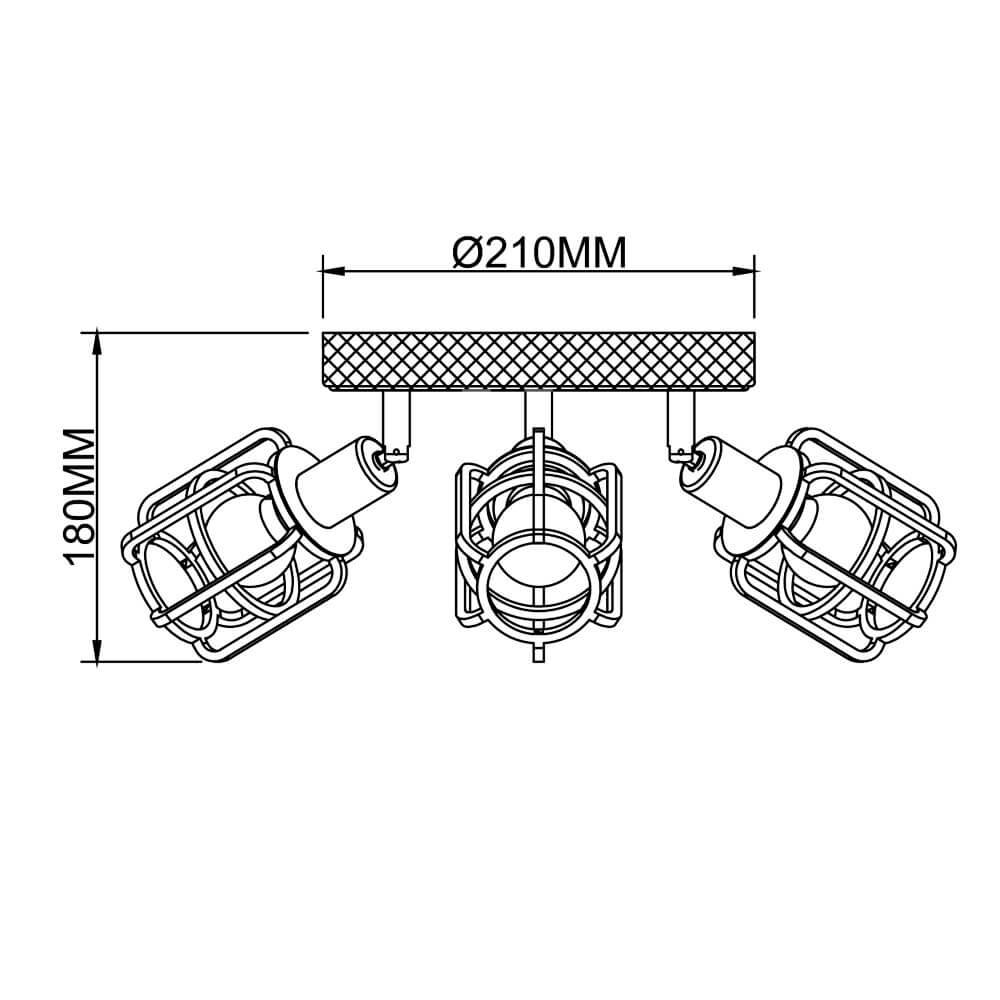 Plafonnier industriel Gwen 3 lumières Brilliant 4004353409820