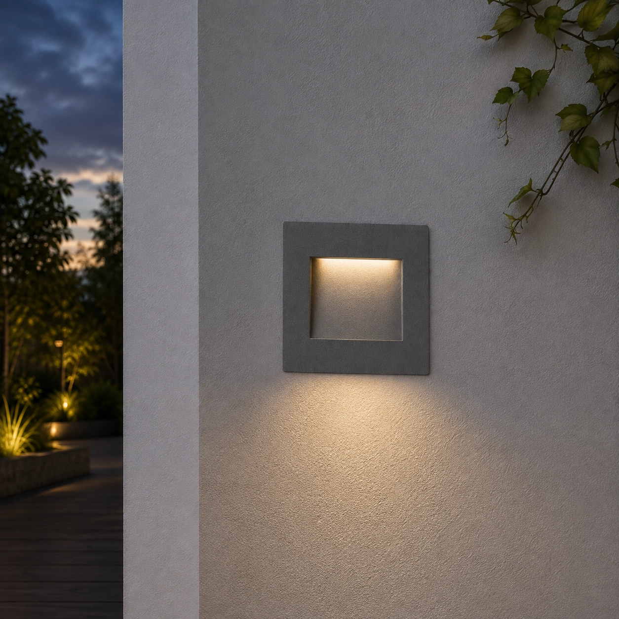 Lumière encastrée Krypton carré gris 8cm