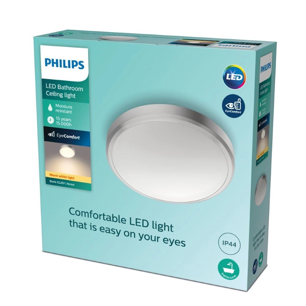Plafonnier en acier inoxydable Doris Ø 31 cm Philips 8718699758929
