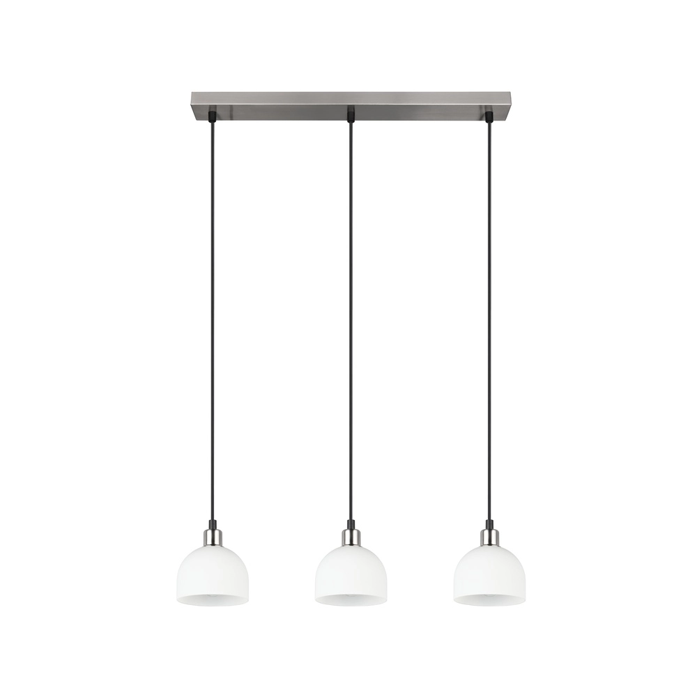 Suspension nickel Molly Verre blanc à 3 lumières Trio 4017807618099