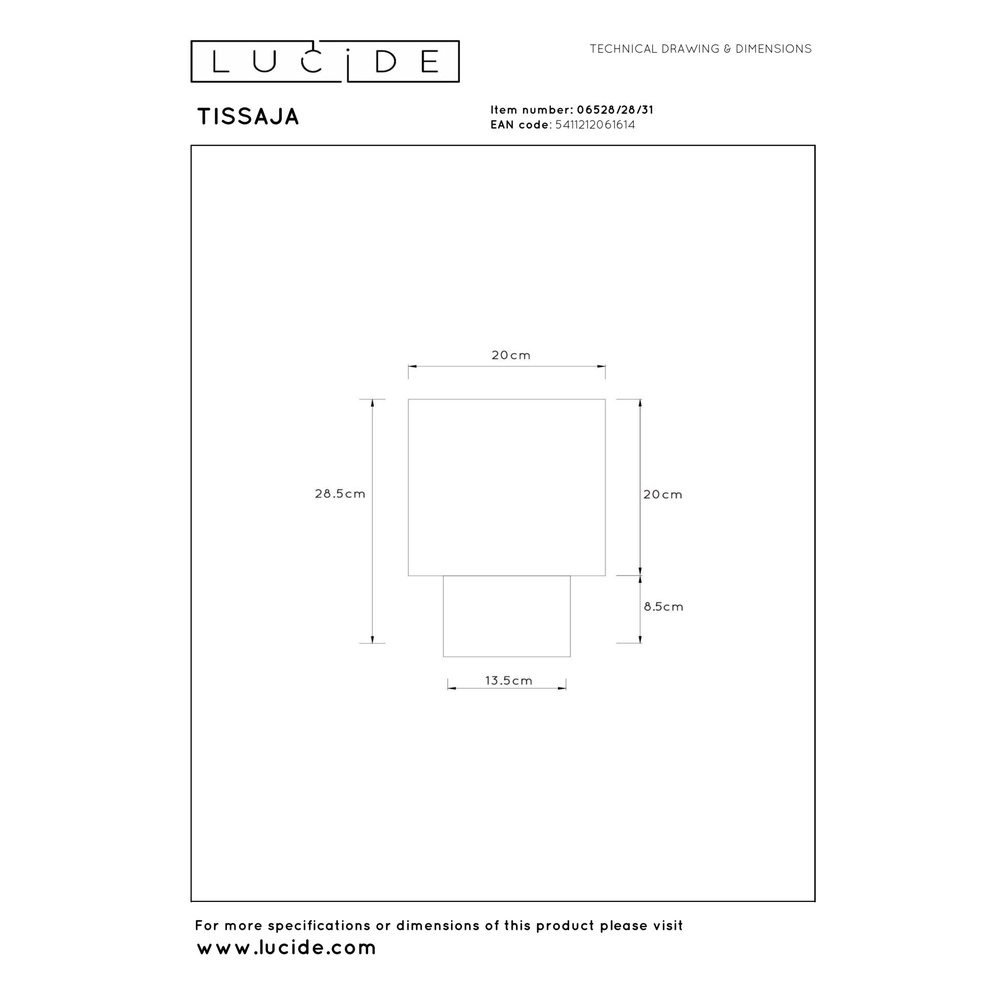 Lampe de table Tissaja Ø 20 cm de blanc Lucide 5411212061614