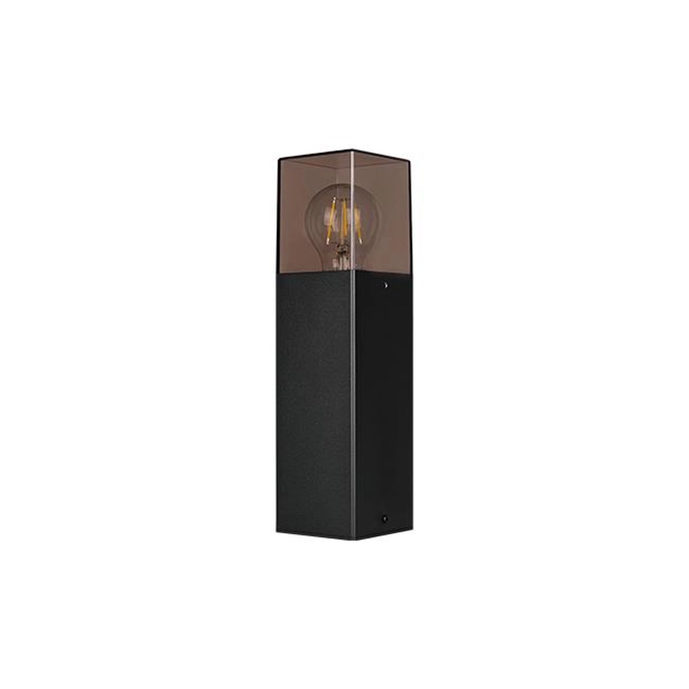 Lampe de jardin moderne Denver noir avec verre fumé 30 cm