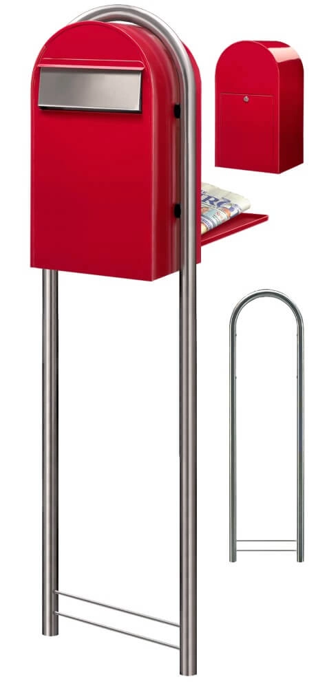 Boites aux lettres Grande B 3001 i Rouge vif Bobi 6417237034229