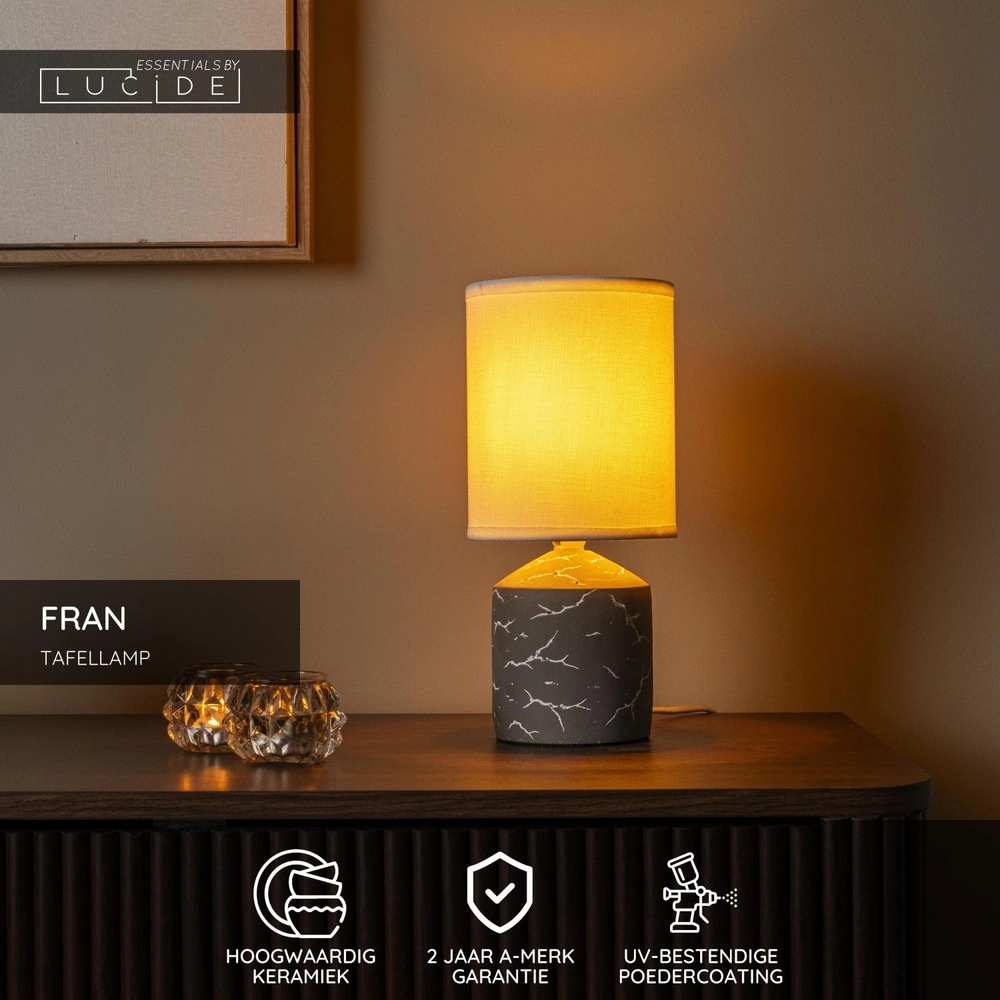 Lampe de table Fran taupe Lucide 5411212470331