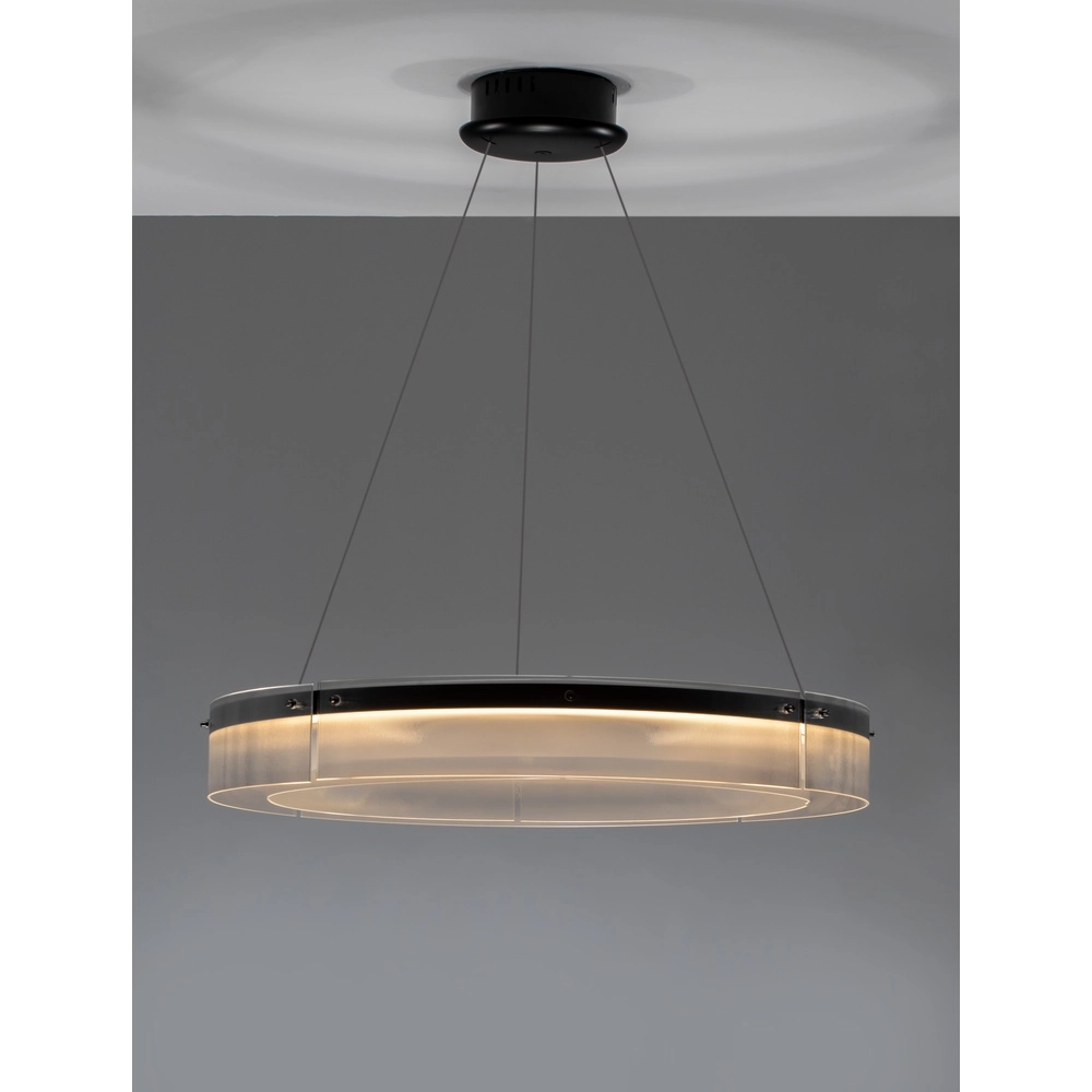 Suspension design Pauline noir avec verre Ø 85cm Suspension design Pauline noir avec verre Ø 85cm