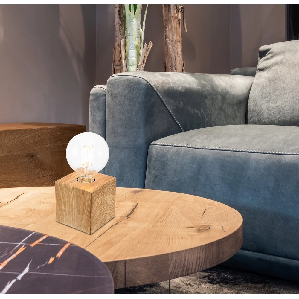 Lampe de table en bois Leonie Carré Globo 4048194041856