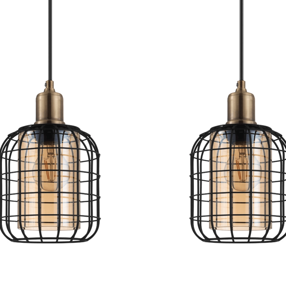 Lampe suspendue pour salle à manger Chisle avec verre ambré Eglo 9002759435288