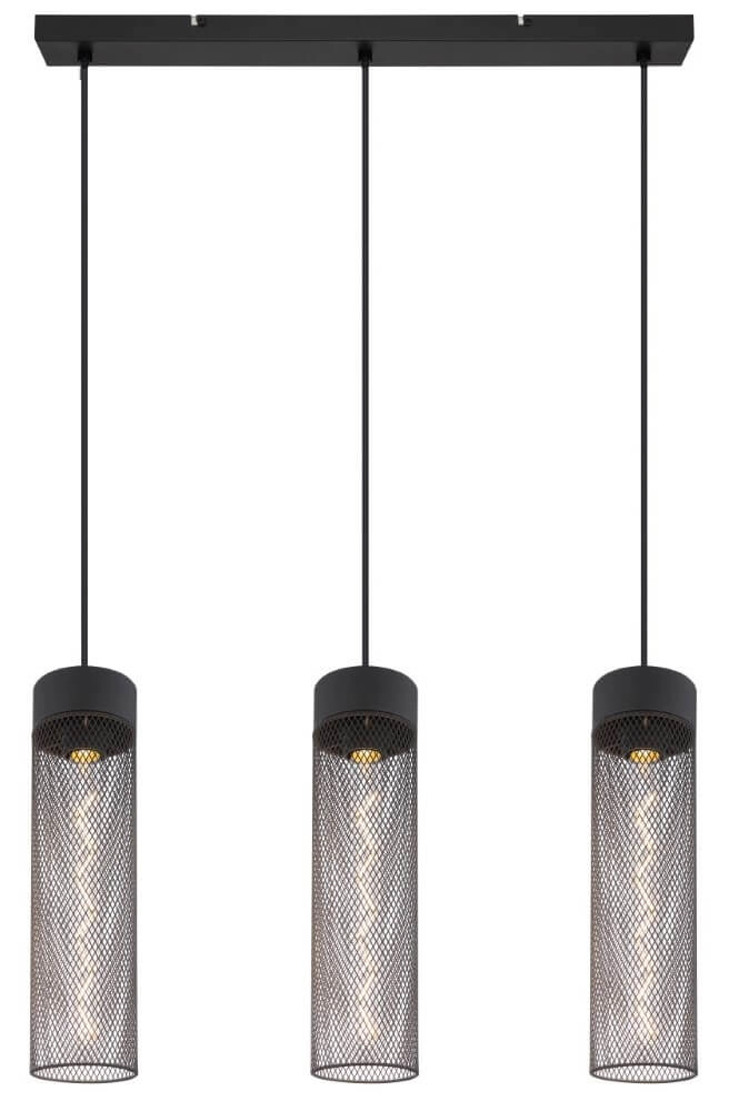 Lampe suspendue 3 lumières Hans noir Globo 9007371432516