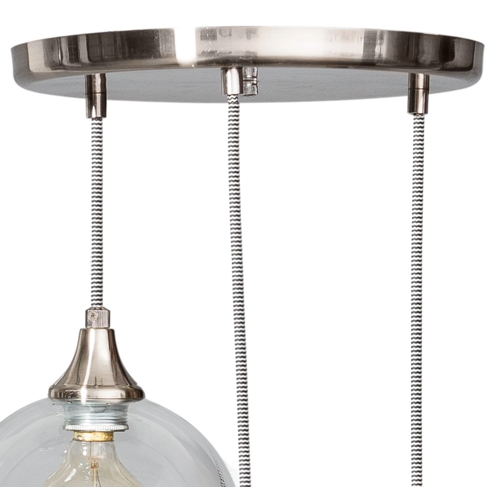 Lampe à suspension robuste Calvello Gris métallisé à 3 lumières ETH 8719075182482