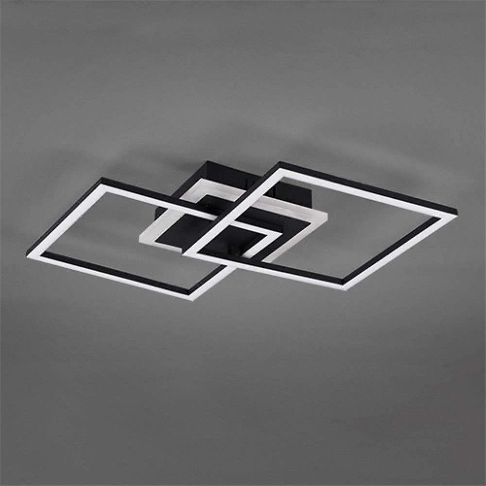 Plafonnier carré Venida 57cm noir Trio 4017807445084