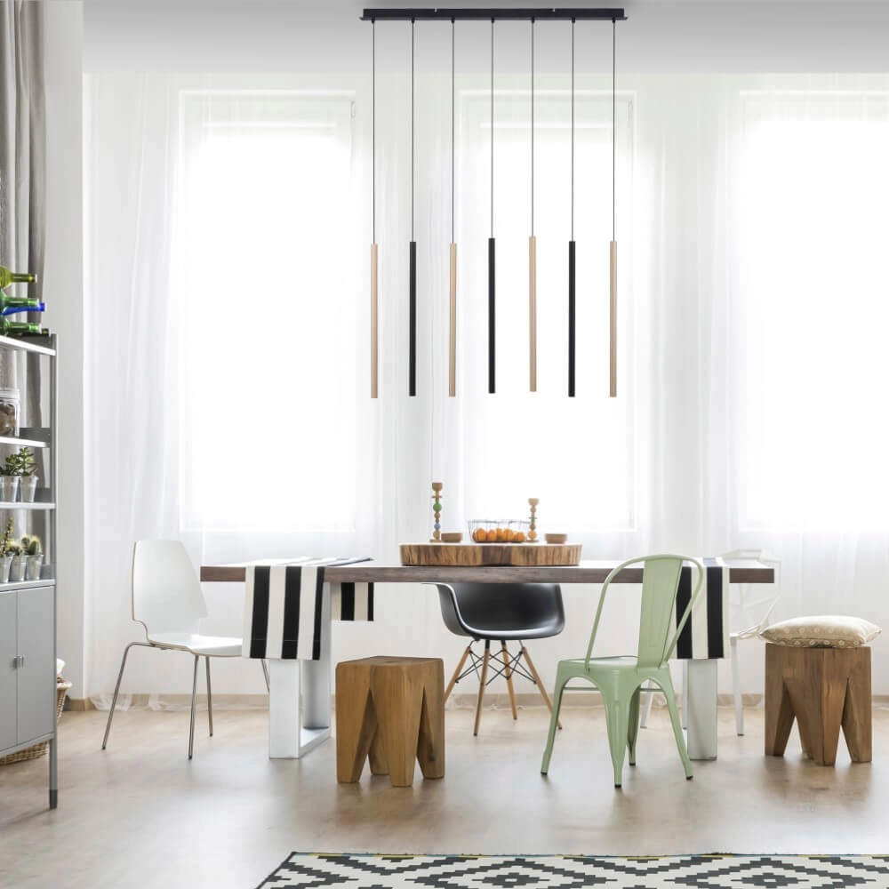 Lampe suspendue unique Flute 7 lumières Paul Neuhaus 4012248374771