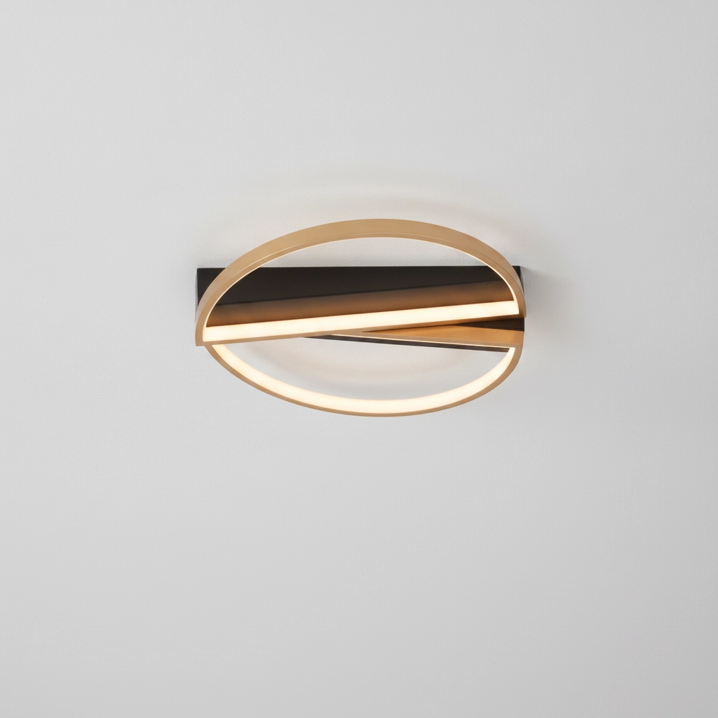 Plafonnier design Elize noir avec or Ø 43,2cm