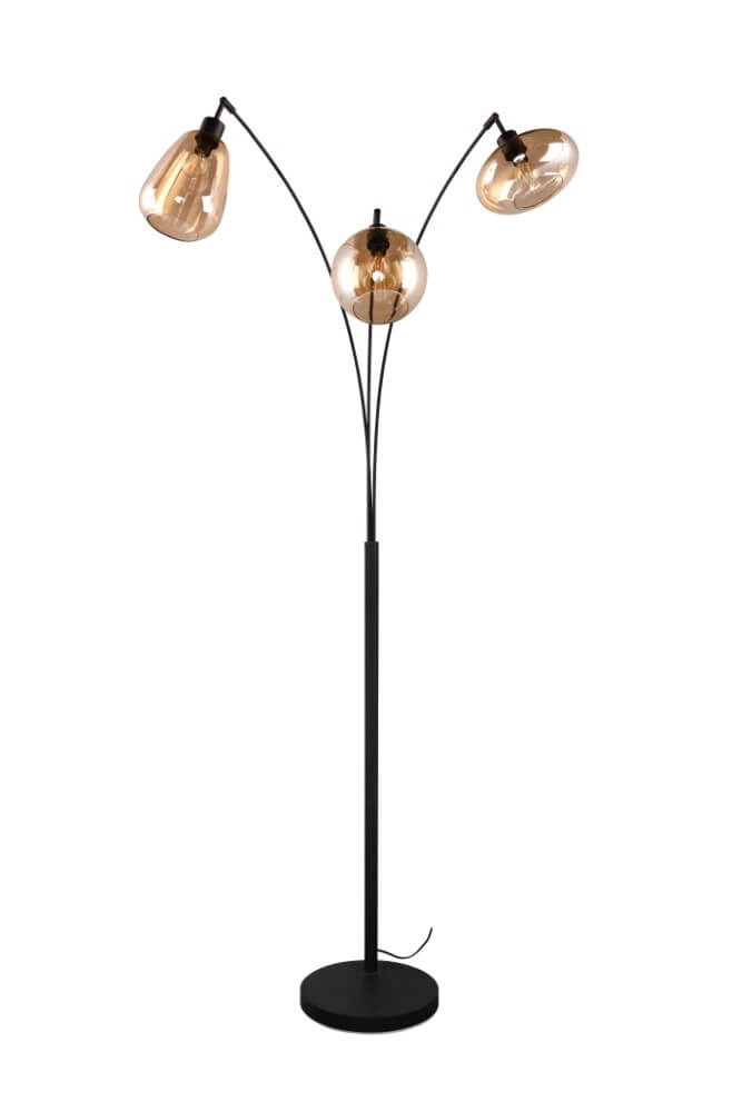 Lampadaire 3 lumières Lumina avec verre ambré Trio 4017807597097
