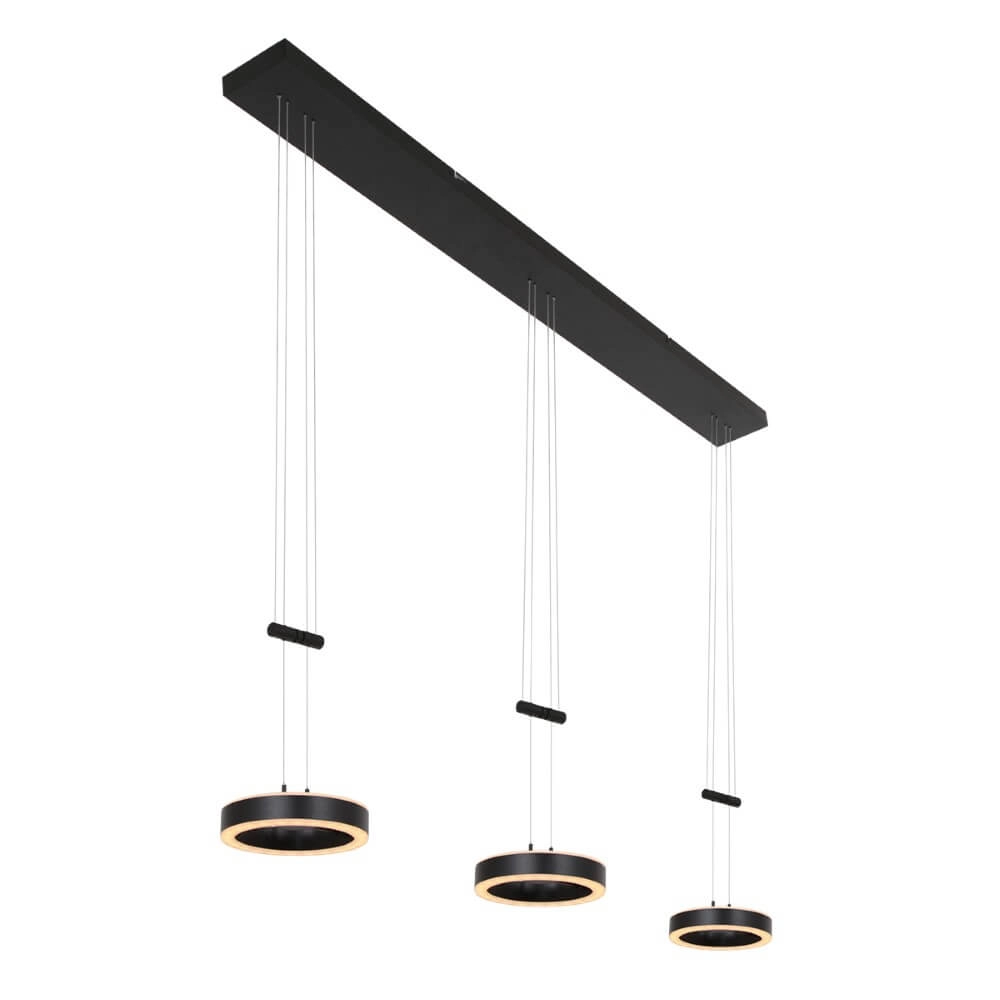Lampe suspendue de cuisine Piola noir Steinhauer 8712746167337