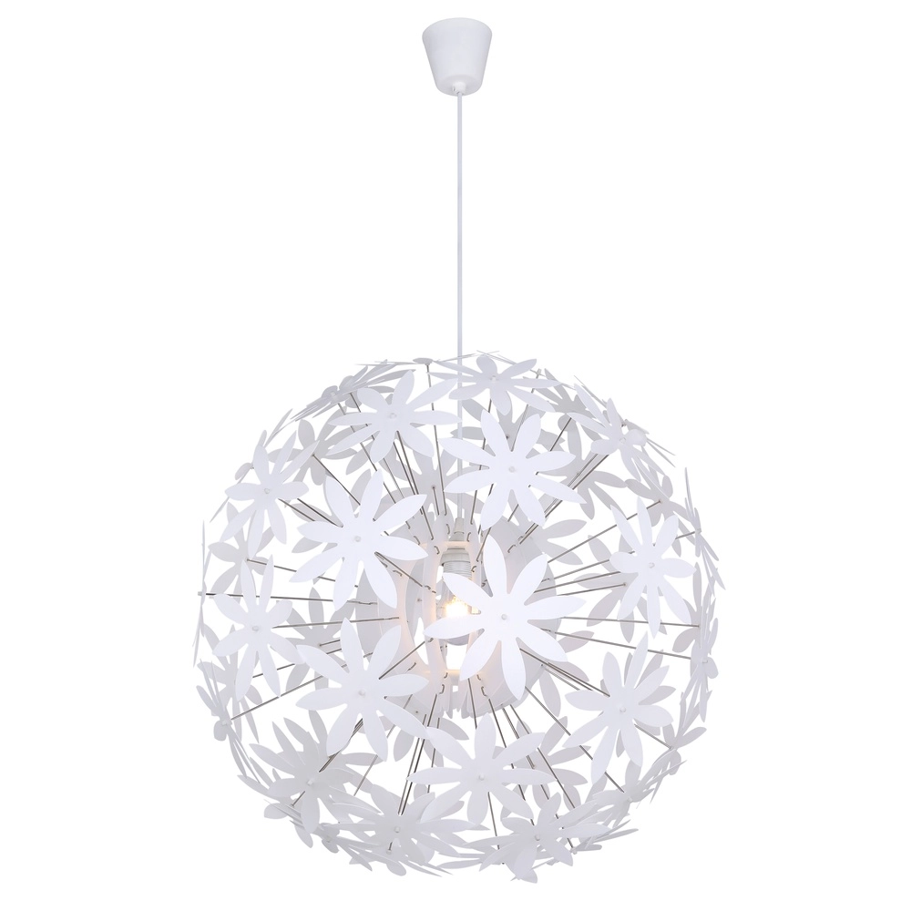 Lampe pendante blanche Stella fleurs Ø 60cm