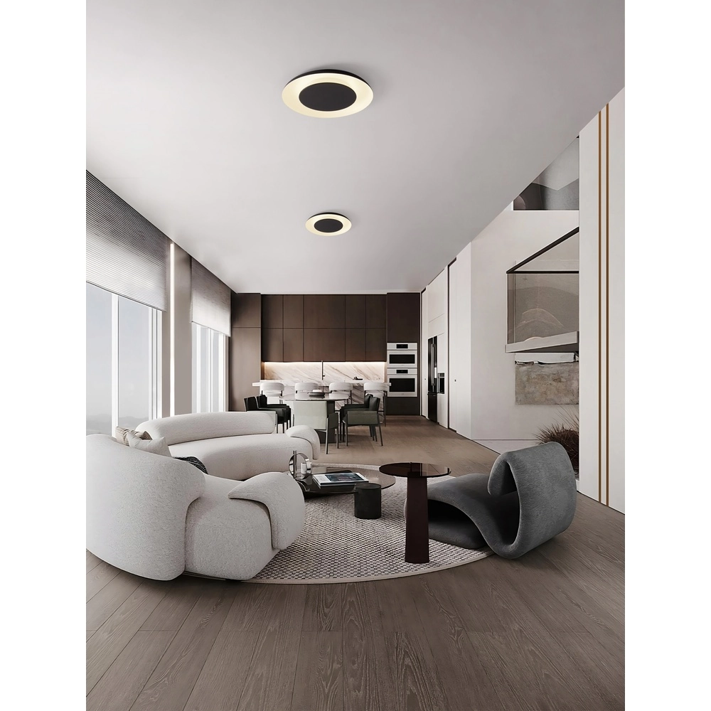Plafonnier design Epos Ø 60cm noir avec blanc Lyora 5212017463197