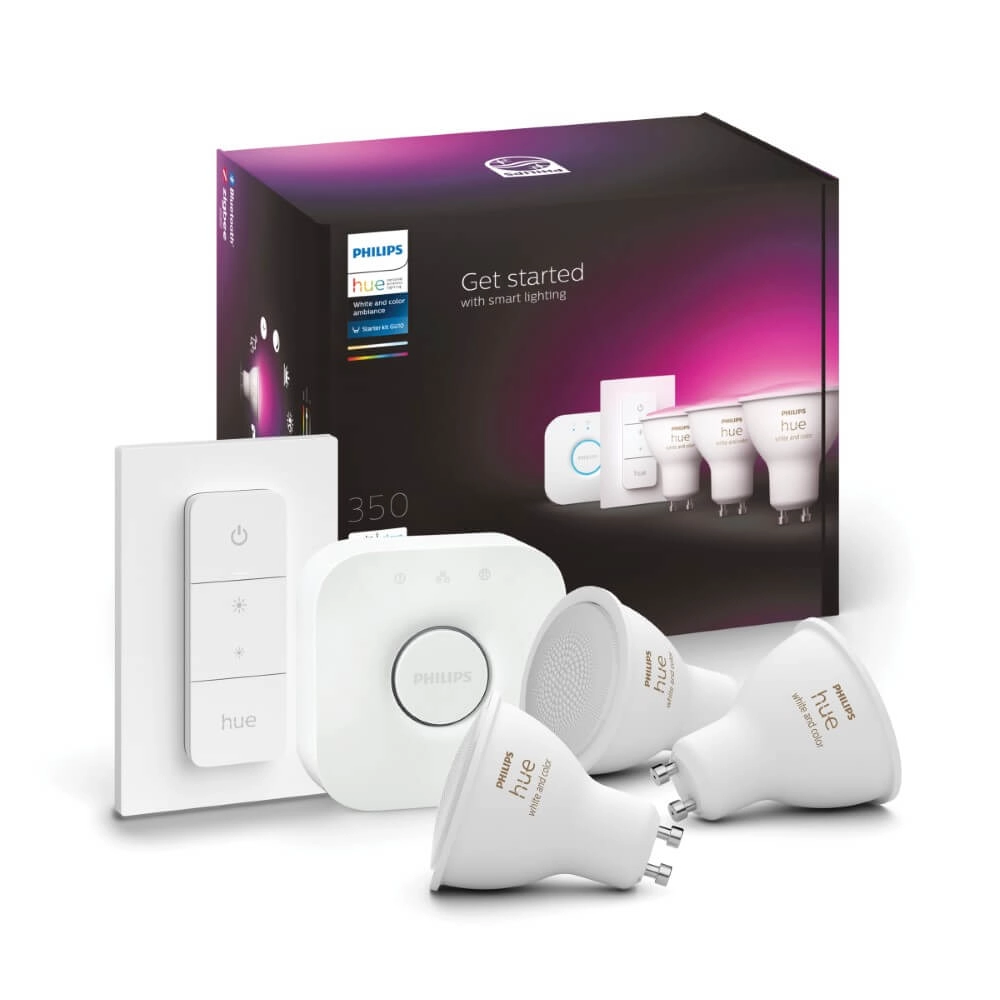 Hue Starterpack - GU10 - 5W - White and Color lot de 3 Philips 8720169254503