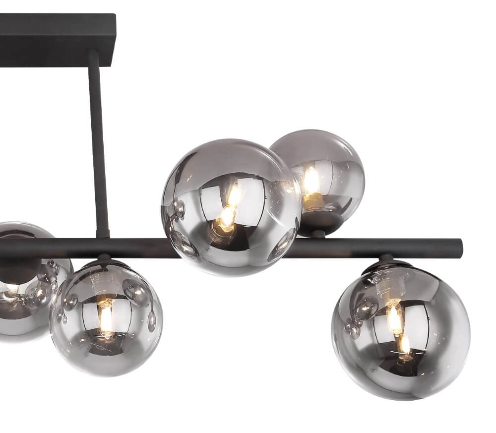 Plafonnier noir avec verre fumé Riha Globo 9007371393039