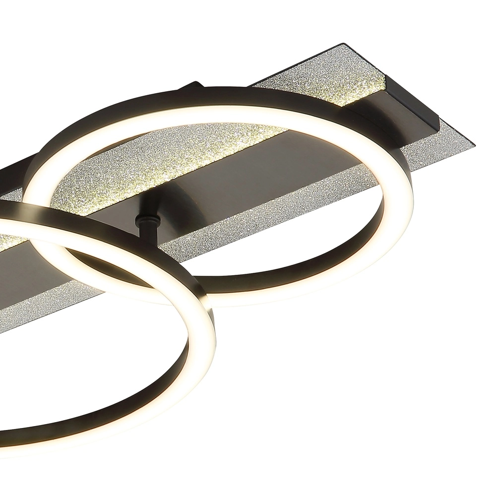 Lampe de plafond noire Norberto 3 anneaux d’accord Globo 9007371569830