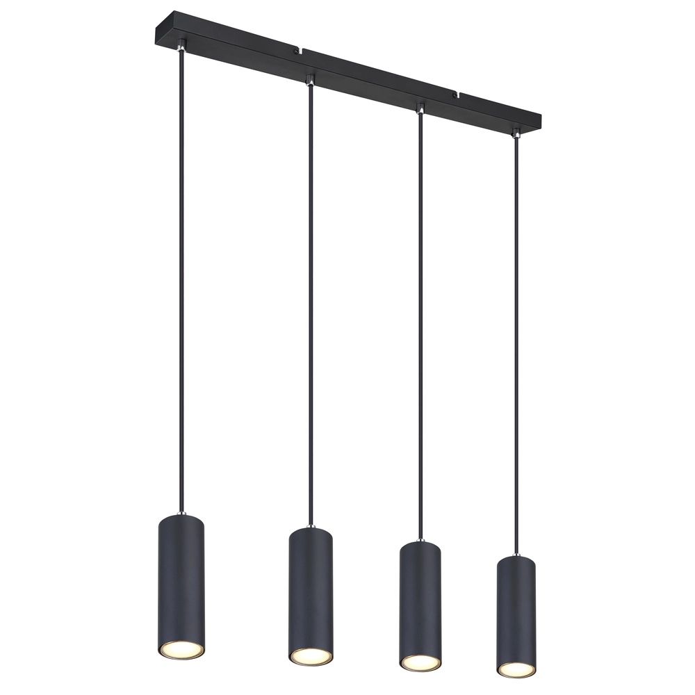 Lampe suspendue Robby Noir à 4 lumières