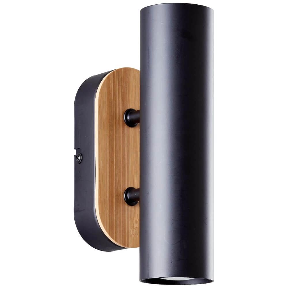 Applique Niels noir avec du bois Brilliant 4004353410628